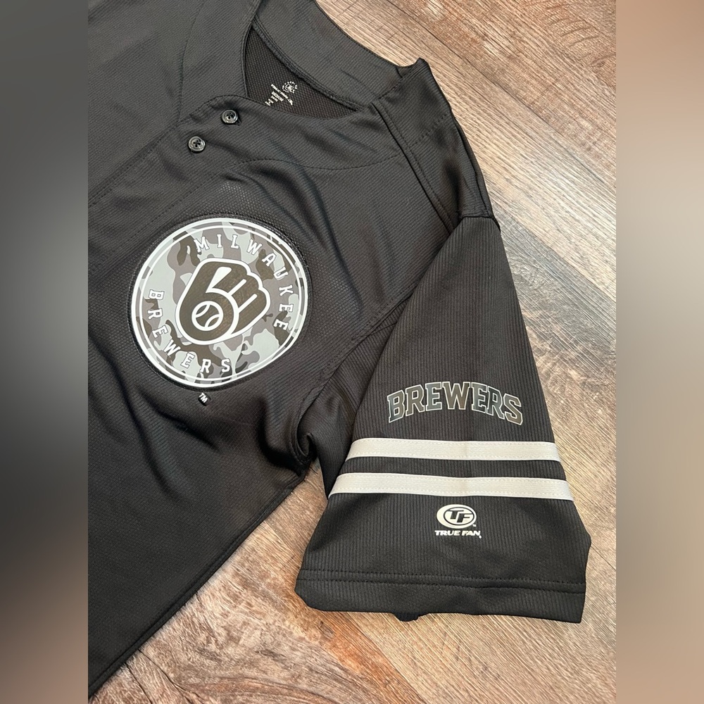 Triple Peak Black Milwaukee Brewers Jersey